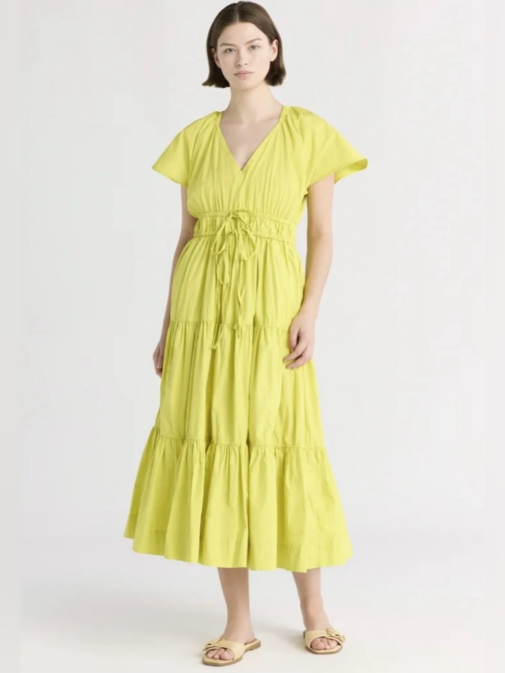 Free Assembly Tiered V-Neck Maxi Dress size S